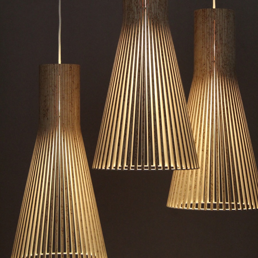 Brass pendant — spun shade